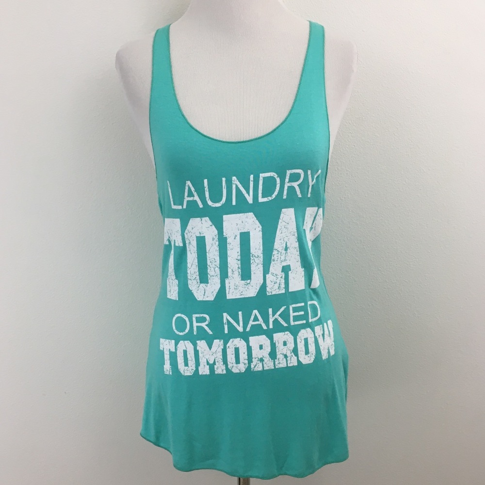 Turquoise Graphic Tank Top